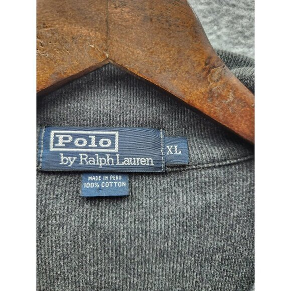 Polo By Ralph Lauren Mens Grey Half-Zip Pullover Sweater XL 100% Cotton - Picture 2 of 3